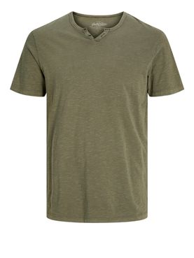 T-shirt Jack e Jones Split Neck da Uomo - Verde