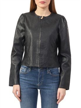 Yes Zee Damen Lederjacke - Schwarz