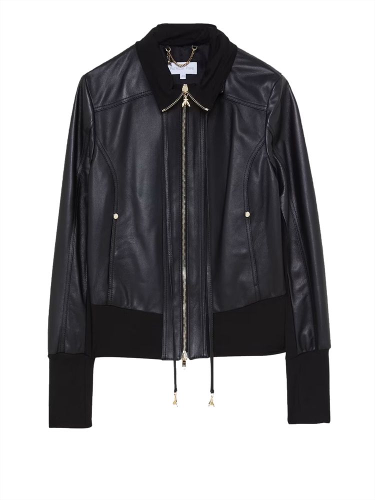 Women's Patrizia Pepe Leather Jacket - Black | Zedstore