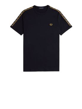 T-shirt Fred Perry Contrast Tape Ringer da Uomo - Blu