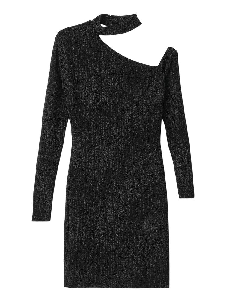 Vestito Mini Gaelle Asimmetrico da Donna Nero Zedstore