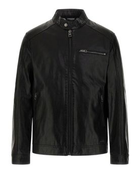Giubbino di Pelle Guess Pu Leather Biker da Uomo - Nero