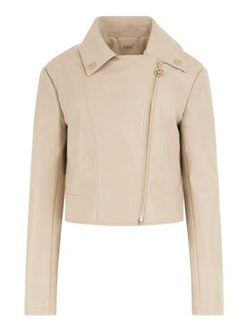 Guess Leather Jacket Beige - Women's