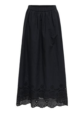Only Lou Emb Damen-Longuette-Rock - Schwarz