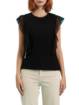 T-shirt Take Two Rouges Microrete da Donna - Nero