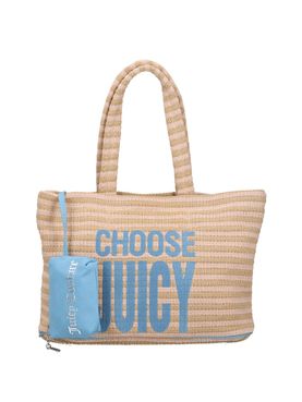 Borsa Mare Juicy Couture Nora Straw da Donna - Beige