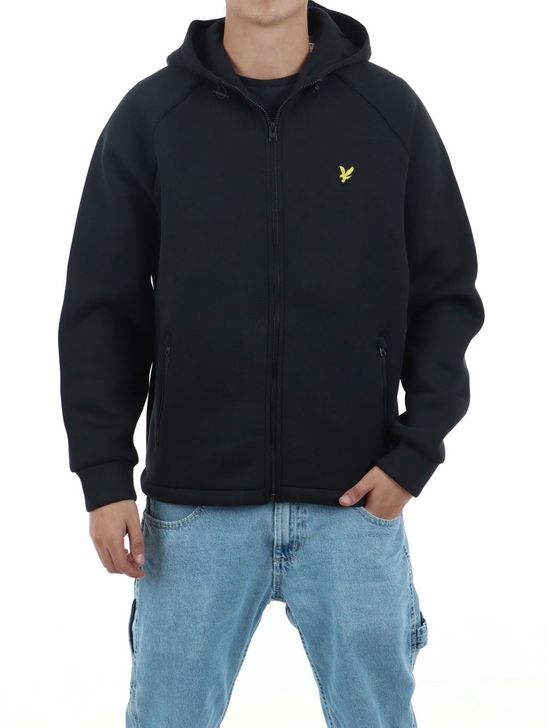 Felpa Zip Lyle Scott Neoprene da Uomo Nero Zedstore