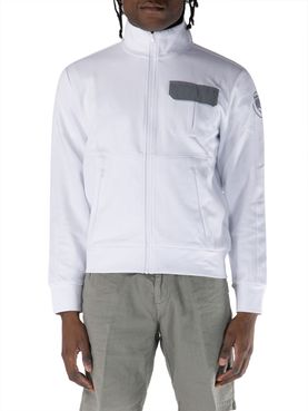 Felpa Zip Blauer Walton da Uomo - Bianco