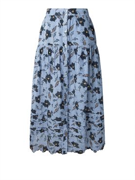 Pepe Jeans Damenrock Enodia Longuette - Blau