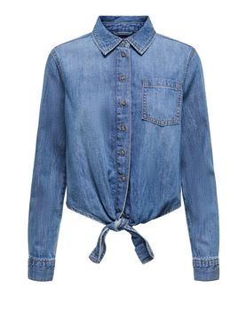 Camicia Jeans Only Sevigny Lecey Knot da Donna - Denim