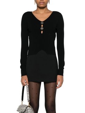Twin Set Oval T Strech Damen Pullover - Schwarz