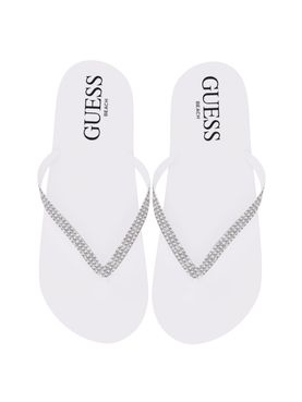 Infradito Guess Rhinestone da Donna - Bianco