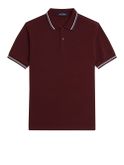 polo fred perry twin tipped da uomo - bordeaux