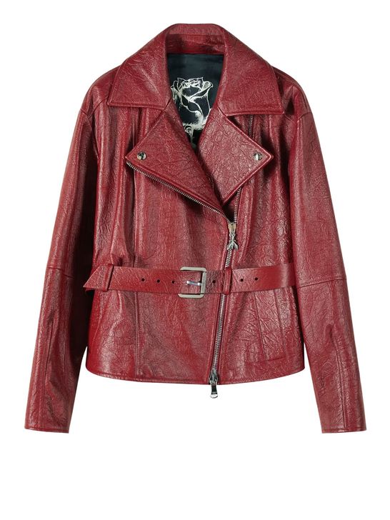 Women's Patrizia Pepe Leather Jacket - Red | Zedstore