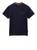 t-shirt napapijri s-badge da uomo - blu