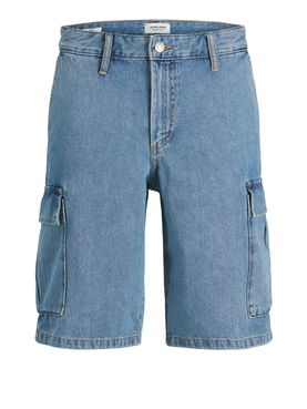 Bermuda Jeans Jack e Jones Bill Jjwide Cargo da Uomo - Denim