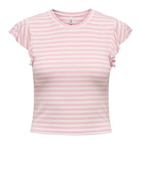 Only Belia Rüschen-T-Shirt für Frauen - Rosa