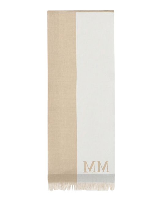 MAX MARA｜ (CORONA (16541017 001 / 16541017600 001)) Max Mara MM Corona cotton jacquard beige stole | H-Brands