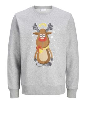Felpa Jack e Jones Xmas Jolly Sweat Crew da Uomo - Grigio