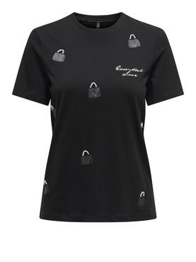T-shirt Only Kita Bags da Donna - Nero
