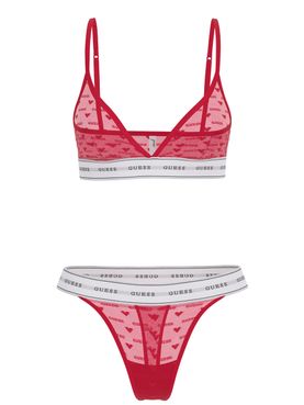 Coordinato Intimo Guess Lisa Triangle Thong da Donna - Rosso