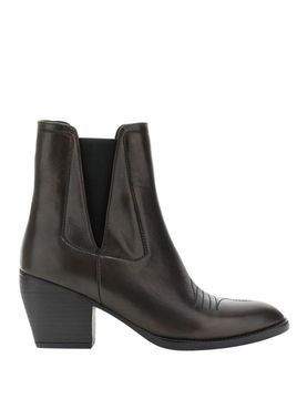 Stivaletti Donna Easy Street Legend - Grigio - Tacco 3,8cm - Taglia 38 Stretta - Ispirazione Western Con Cerniera