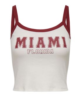 Only Vikka Print Tank-Top für Frauen - Weiß