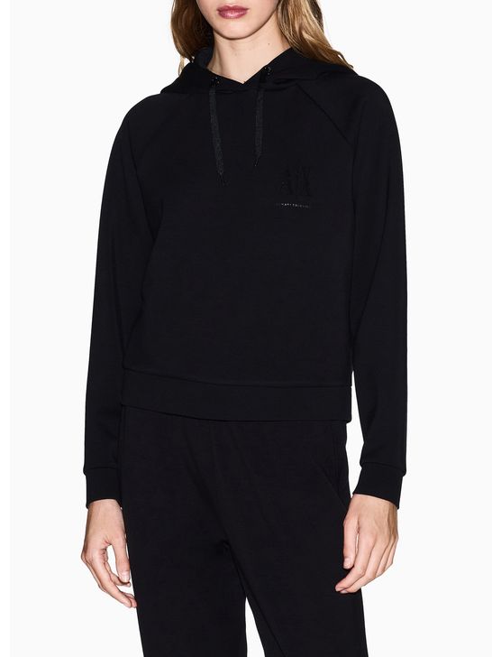 Armani Exchange Hoodie Black Women's Zedstore