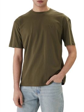 T-Shirt GUESS Uomo Rossa Modello Aidy – Girocollo, Cotone, Vestibilità Slim