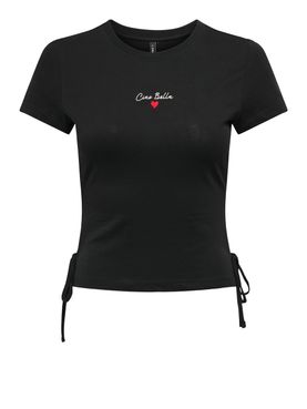 Only Carl Detail Damen-T-Shirt - Schwarz