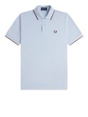 polo fred perry twin tipped da uomo - celeste