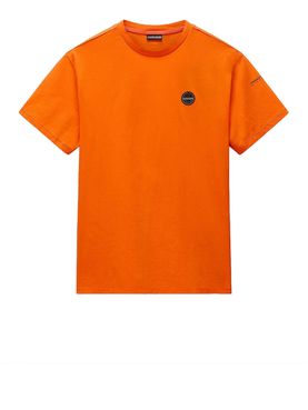 T-shirt Napapijri S-Badge da Uomo - Arancione