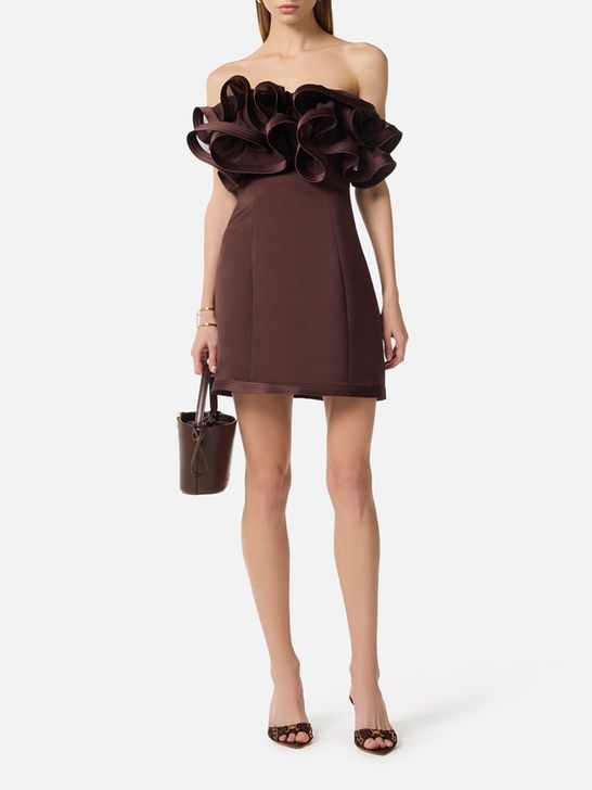 Elisabetta Franchi Mini Dress Brown - Women's | Zedstore