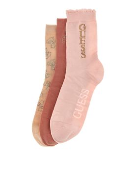 Calzini Guess 3 Pack Fantasy Rhinestones da Donna - Rosa