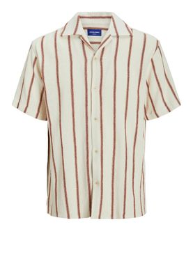 Camicia Casual Jack e Jones Coba Stripe Resort da Uomo - Avorio