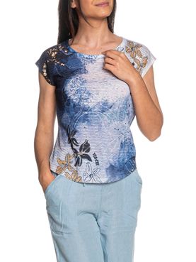 T-shirt Yes Zee da Donna - Blu