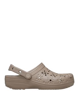 Crocs Classic Floral Cut Out Clog W Women's Low Sandal - Beige