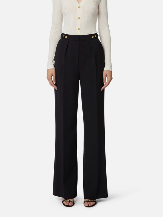 Elisabetta Franchi Women's Straight Trousers - Black | Zedstore