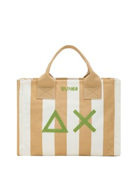 Borsa Shopper Sun68 Canvas Printed da Donna - Beige
