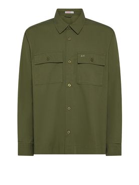Camicia Casual Sun68 Overshirt da Uomo - Verde