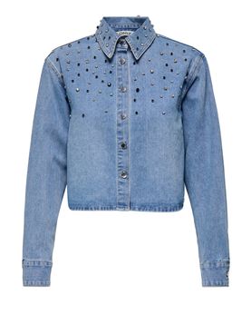 Camicia Jeans Only Maggiemay Rhinestone da Donna - Denim