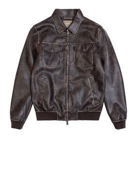 Giubbino di Pelle Gianni Lupo da Uomo - Marrone