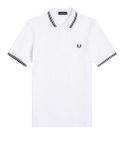 polo fred perry twin tipped da uomo - bianco
