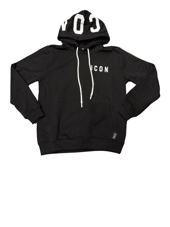 Felpa Cappuccio Icon da Uomo Nero Zedstore