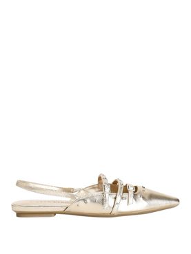 Ballerina in Pelle Laminata CafèNoir da Donna - Argento