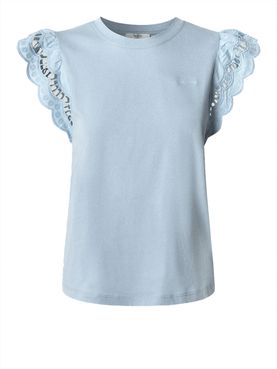 T-shirt Pepe Jeans Vic da Donna - Celeste