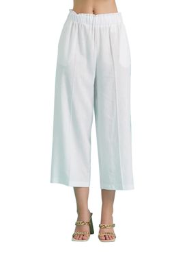 Pantalone Palazzo Con Elastico In Lino/Viscosa
