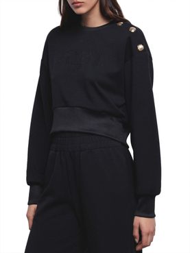Gaelle Damen Pullover mit Knöpfen - Schwarz