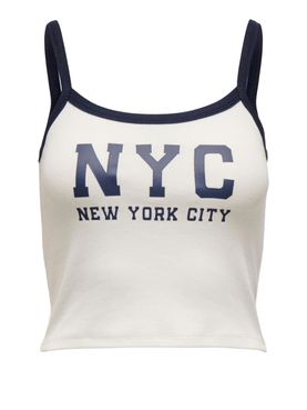 Only Vikka Print Tank-Top für Frauen - Weiß