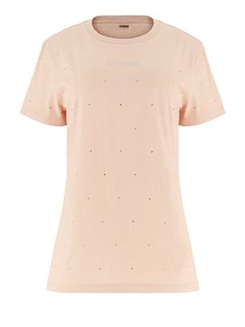 T-shirt Guess Rhinestones da Donna - Rosa